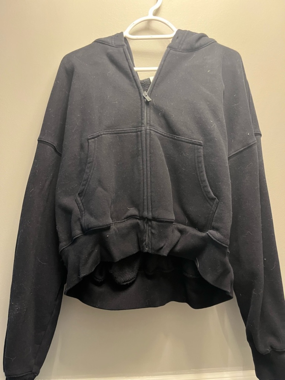 Aritzia Black Boyfriend Boxy Zip Hoodie